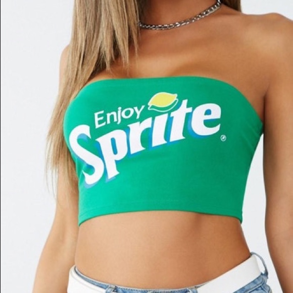 Forever 21 Sprite Logo Tube Top